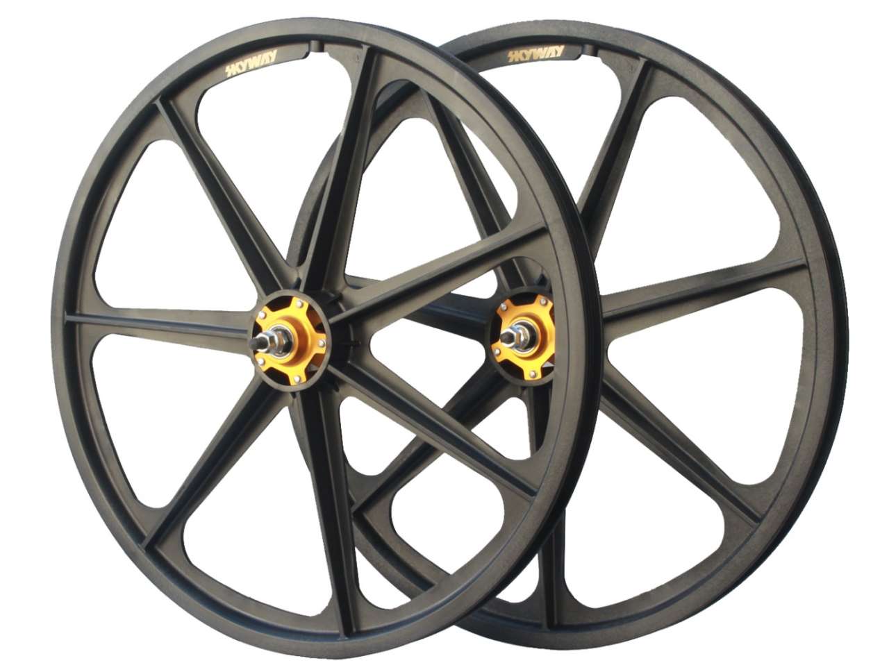 Skyway - Graphite Tuff Black/Gold Wheelset 24inch (Pair) - BMX